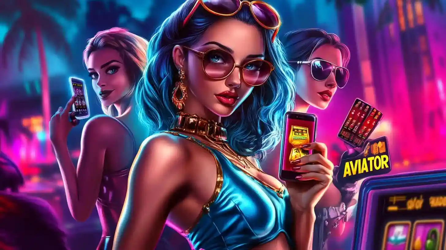 Stylish man with sunglasses taking a selfie in a vibrant casino environment