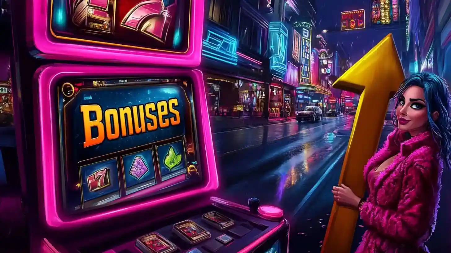 Excited players celebrating casino bonus win with flying money